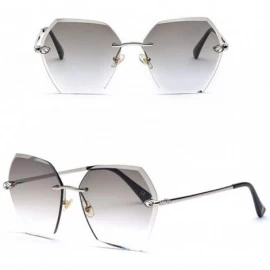 Rimless Sunglasses Polarized Protection Travelling frameless - Gray - CM18UZ6C56G $47.50