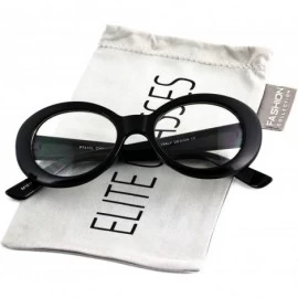 Goggle NIRVANA Kurt Cobain Oval Bold Vintage Sunglasses For Women Men Clout Goggle Sunglasses - Black Clear - CE18HMD8L0A $17.89