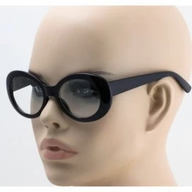 Goggle NIRVANA Kurt Cobain Oval Bold Vintage Sunglasses For Women Men Clout Goggle Sunglasses - Black Clear - CE18HMD8L0A $8.58