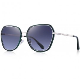 Oversized Women Cat Eye Polarized Sunglasses Womens Polarized Mirror with Case - Green - C918RWLLXLO $47.27