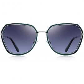 Oversized Women Cat Eye Polarized Sunglasses Womens Polarized Mirror with Case - Green - C918RWLLXLO $26.94
