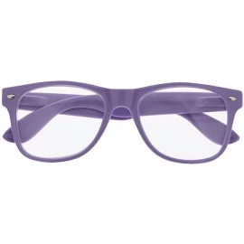 Wayfarer Halloween Costume Glasses for Women and Men Clear Lens Nerd - Lavender - CC180UN0KQQ $18.81
