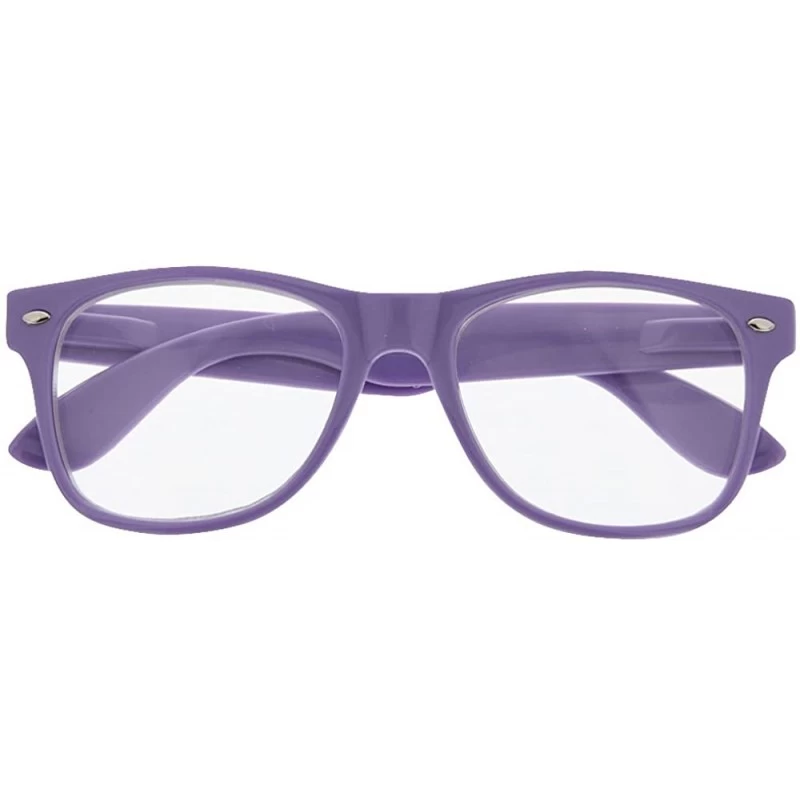 Wayfarer Halloween Costume Glasses for Women and Men Clear Lens Nerd - Lavender - CC180UN0KQQ $7.57
