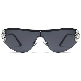 Retro Wrap sunglasses for women Diamond sunglasses oversized sunglasses ...