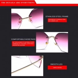 Rimless Sunglasses Polarized Protection Travelling frameless - Gray - CM18UZ6C56G $27.23