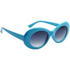Oversized Oval Round Retro Sunglasses Color Tint or Smoke Lenses - Light Blue - CO1850D4237 $19.41