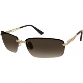 Rimless Men's 5001SP Rimless Rectangular Sunglasses with 100% UV Protection- 60 mm - Gold/Black - CD18EH34QH7 $57.08