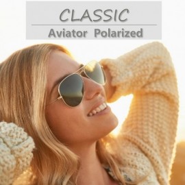 Aviator Mens Aviator Sunglasses Polarized Metal Frame Black Sun Glasses - Gold Frame Black Lens - CR18CK4L7G7 $9.39