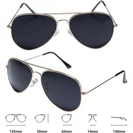 Aviator Mens Aviator Sunglasses Polarized Metal Frame Black Sun Glasses - Gold Frame Black Lens - CR18CK4L7G7 $9.39