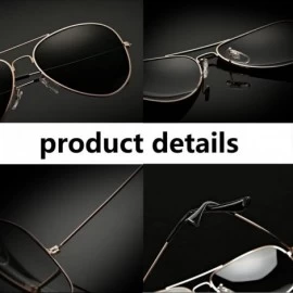 Aviator Mens Aviator Sunglasses Polarized Metal Frame Black Sun Glasses - Gold Frame Black Lens - CR18CK4L7G7 $9.39