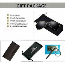 Aviator Mens Aviator Sunglasses Polarized Metal Frame Black Sun Glasses - Gold Frame Black Lens - CR18CK4L7G7 $9.39