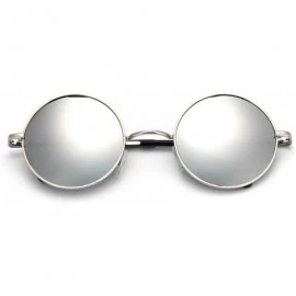 Goggle Retro Vintage Silver Gothic Steampunk Round Metal Sunglasses Men Women Mirrored Circle Sun Glasses Oculos - CI197A2IAO...