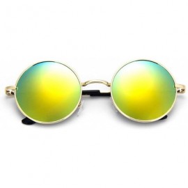 Goggle Retro Vintage Silver Gothic Steampunk Round Metal Sunglasses Men Women Mirrored Circle Sun Glasses Oculos - CI197A2IAO...