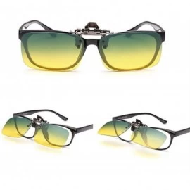 Square Polarized Clip On Sunglasses Men Women Driving Day And Night Vision Square - Square - CG18XNH4SR2 $13.01