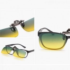 Square Polarized Clip On Sunglasses Men Women Driving Day And Night Vision Square - Square - CG18XNH4SR2 $13.01