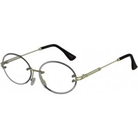 Rimless Elegant Rimless Vintage Retro Oval Gold Clear Lens Fashion Diamond Cut Edge Fashion Sunglasses - Clear - CX197CU7LIL ...