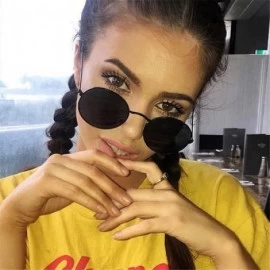 Round Womens Small Round Polarized Sunglasses Golden Frame UV Mirrored Lens Polarized Retro Sun Glasses - A - CP195ZZ32W3 $17.95