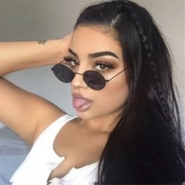 Round Womens Small Round Polarized Sunglasses Golden Frame UV Mirrored Lens Polarized Retro Sun Glasses - A - CP195ZZ32W3 $17.95