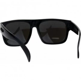 Square KUSH Sunglasses Mens Mirrored Lens Black Square Frame Shades UV 400 - Black (Blue Mirror) - C918GRW6S3I $11.81