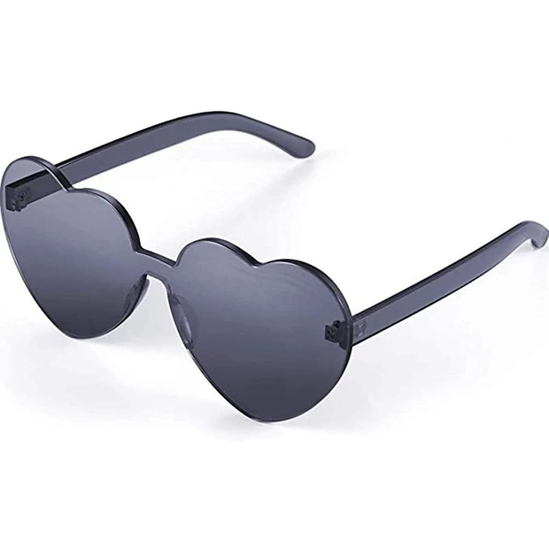 Rimless Heart Shape Sunglasses Party Sunglasses- Sunglasses Eyewear Accessory Eyewear - Gray - C91933A8M40 $7.01
