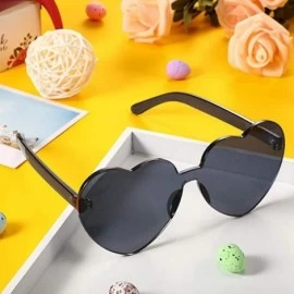 Rimless Heart Shape Sunglasses Party Sunglasses- Sunglasses Eyewear Accessory Eyewear - Gray - C91933A8M40 $7.01