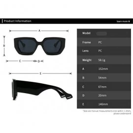 Rectangular Sunglasses Designer Rectangle Fashion Glasses - Leoaprd - C6198KL6W9L $26.76