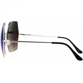 Oversized Mirrored Lens Octagon Oversize Designer Fashion Sunglasses - Silver Blue - C112EO5O2SJ $10.53