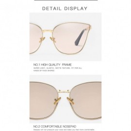Cat Eye Lady cat eye fashion large frame glasses metal classic sunglasses UV400 - Gold - CR18XLM9NT2 $44.59