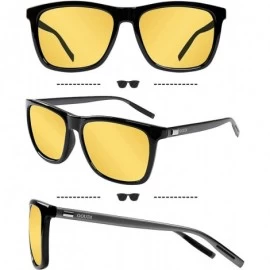 Rectangular Polarized Sunglasses For Men Women-Vintage Men Women Sunglasses Metal Frame Ultra Light GD8001 - Yellow - CV18H36...