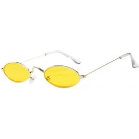 Oval Retro Small Oval Sunglasses Metal Frame Shades Eyewear Military Style Classic Sunglasses - D - CC18OXEEHCI $18.23