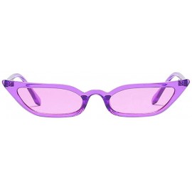 Cat Eye Women's Lightweight Oversized Sunglasses Cat Eye Sunglasses Retro Small Frame UV400 Sun Eyewear - Purple - CJ199HZTQ7...