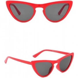 Cat Eye Polarized Sunglasses Fashion Glasses Protection - Red Grey - C518TOI8WU5 $27.96