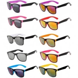 Rectangular New Retro Vintage Wayfarer Two - Tone Sunglasses Smoke Lens - 10_pairs - Smoke_and_mirror - CU1228ESNRT $43.07