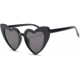 Rimless Vintage Heart Shaped Sunglasses Women Stylish Love Eyeglasses B2421 - Black/Grey - CJ18CMTI3X6 $9.24