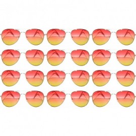 Oval 12 Pirs Wholesale Classic Aviator Style Sunglasses Colored Metal Colored Lens - 12_pairs_gold_frame_red-yellow - CD18CD8...