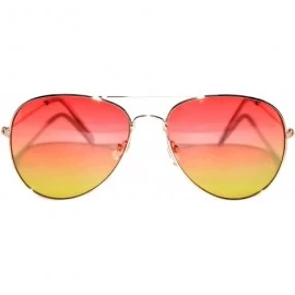 Oval 12 Pirs Wholesale Classic Aviator Style Sunglasses Colored Metal Colored Lens - 12_pairs_gold_frame_red-yellow - CD18CD8...