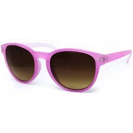 Oversized 7143-1 Candy Horned Rim Matte Finish Flash Retro Funky Sunglasses - Candy Pink - CX18R0I8Y5R $26.68