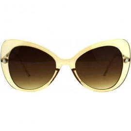 Butterfly Womens Butterfly Cateye Sunglasses Oversized Designer Style UV 400 - Honey (Brown) - C0180K56MCD $11.50