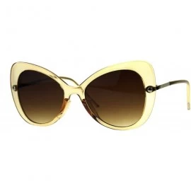 Butterfly Womens Butterfly Cateye Sunglasses Oversized Designer Style UV 400 - Honey (Brown) - C0180K56MCD $11.50