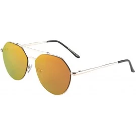 Aviator Flat Color Mirror Lens Modern Geometric Aviator Sunglasses - Orange Yellow - CK190K7H0R0 $13.08