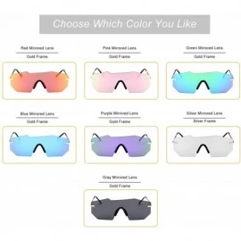 Sport Polarized Sunglasses for Men and Women- One-Piece Mirrored Lens UV400 - Pink - CC193A4MNII $13.80