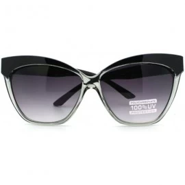 Cat Eye Womens Retro Oversize Large Cat Eye Thick Plastic Sunglasses - Black Clear - CZ121DHW5Q7 $10.90