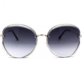 Butterfly Womens Exposed Lens Butterfly Diva Fashion Sunglasses - Gold Smoke - CD1972LDMAL $14.88