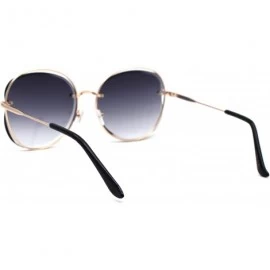 Butterfly Womens Exposed Lens Butterfly Diva Fashion Sunglasses - Gold Smoke - CD1972LDMAL $14.88