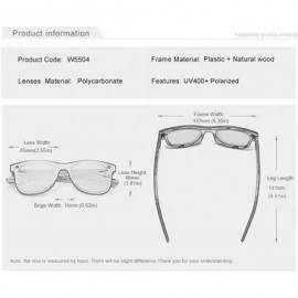 Rectangular Genuine adjustable polarized sunglasses handmade square men fashion Full Lens Walnut Wood - Silver - C918WZ8Z685 ...