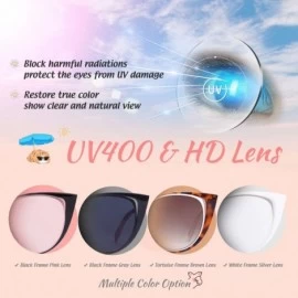 Oversized Cat Eye Mirrored Sunglasses for Women Fashion Oversized UV400 Protection Lenses MOZ1 - Brown Frame/Brown Lens - C21...