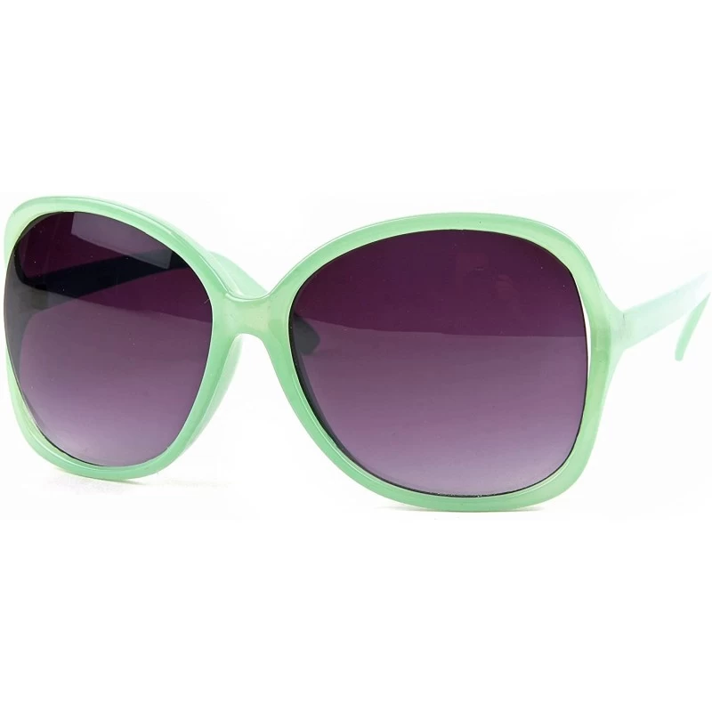Oversized Women Oversized Trendy Fashion Sunglasses P2086 - Palegreen-gradientsmoke Lens - CH128K616LJ $13.69