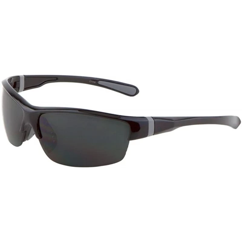 Wrap Men Sport Wrap Around Sunglasses Driving Motocycle Sport Golf Eyewear - Mj0085-grey - CF17Z6G39M5 $12.93