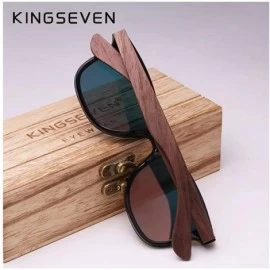 Rectangular Genuine adjustable polarized sunglasses handmade square men fashion Full Lens Walnut Wood - Silver - C918WZ8Z685 ...