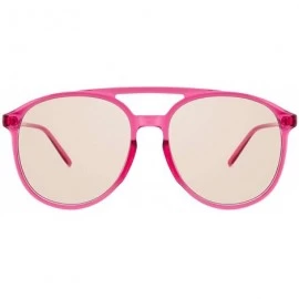 Oversized Retro Oversized Round Sunglasses for Woman Lightweight Vintage Double Bridge Frame - Rose Red - CD193QY9HN7 $18.29